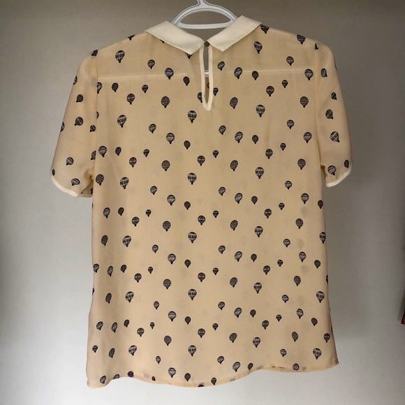 Beige and White Collared Shirt with Hot Air Balloon Pattern from Simon’s - Picture 2 of 4